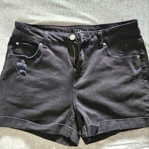 Time & Tru Black Denim Women's Shorts Mid Rise Size 12